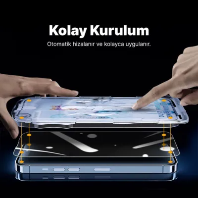 zebana kolay takma aparatlı hayalet cam ekran koruyucu