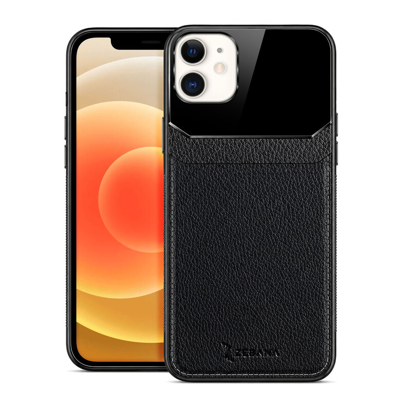 Apple iPhone 12 Mini Uyumlu Zebana Lens Deri Kırmızı Kılıf