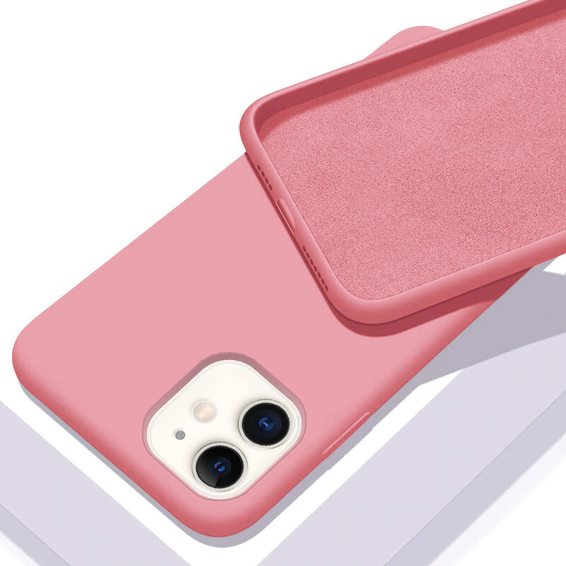 Apple iPhone 12 Mini Kılıf Pembe Lansman Silikon Kılıf