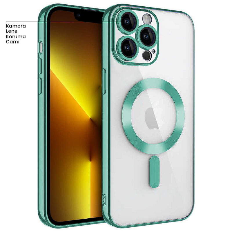 Apple iPhone 12 Pro Uyumlu Zebana Glint Silikon Gold Kılıf