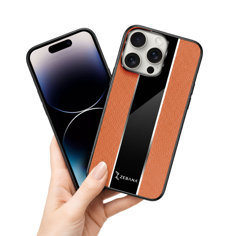 Apple iPhone 13 Pro Uyumlu Zebana Premium Deri Kahverengi Kılıf