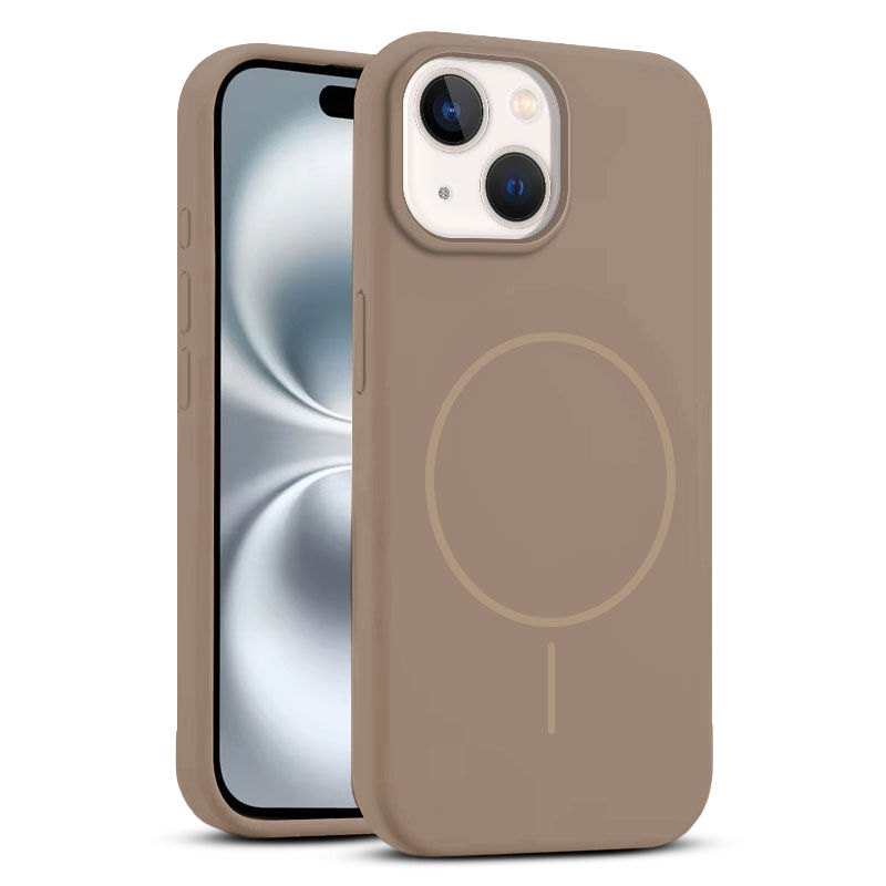 Apple iPhone 14 Uyumlu Zebana Liquid Soft Silikon Desert Titanyum