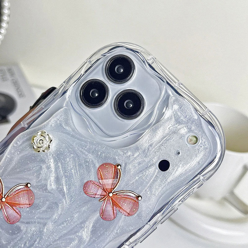 Apple iPhone 17 Pro Max Zebana Floral Silikon Rose Gold Kılıf