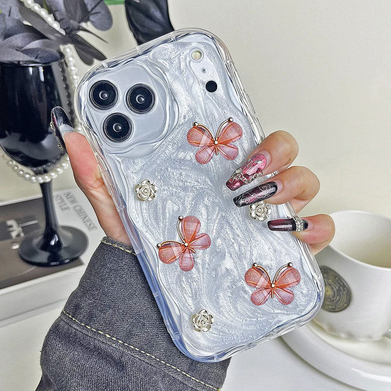 Apple iPhone 17 Pro Max Zebana Floral Silikon Rose Gold Kılıf