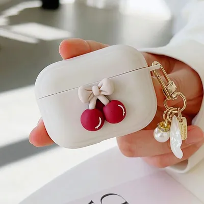 kiraz detaylı airpods pro 2 uyumlu kılıf